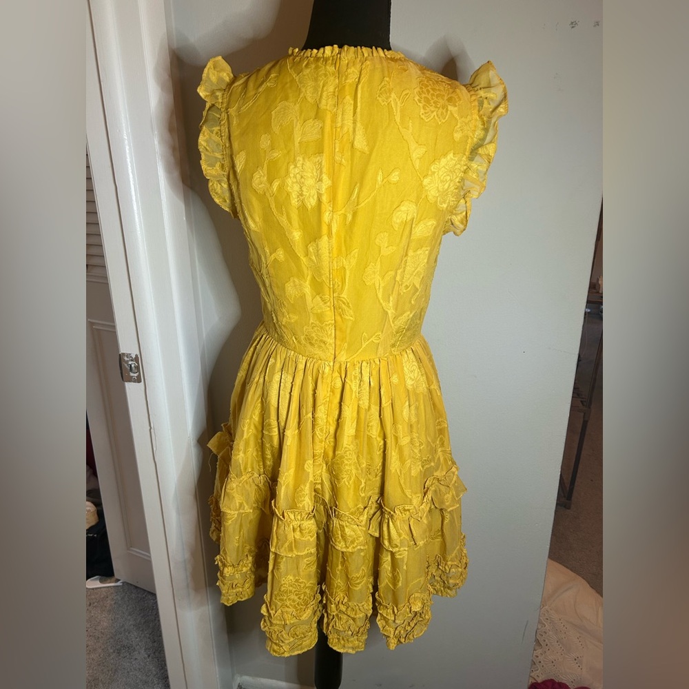 Lulu's Mustard Ruffle Dress - Picture 4 of 7